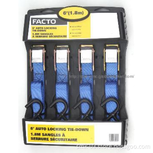 4PK 1\"x6FT cambuckle tie down 900lbs PES webbing